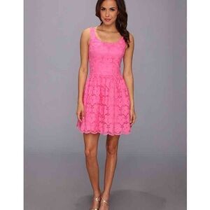 NWT LILLY PULITZER CHARLESTON PINK CALHOUN EYELET LACE DRESS 14 XL